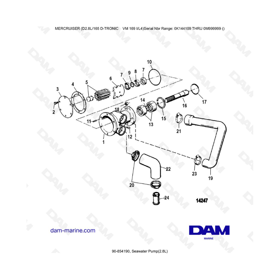 Mercruiser D2.8L 165 D-TRONIC - Seawater Pump(2.8L)