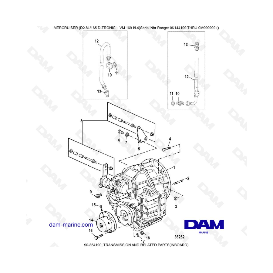 Mercruiser D2.8L D-TRONIC - TRANSMISSION AND RELATED PARTS(INBOARD)