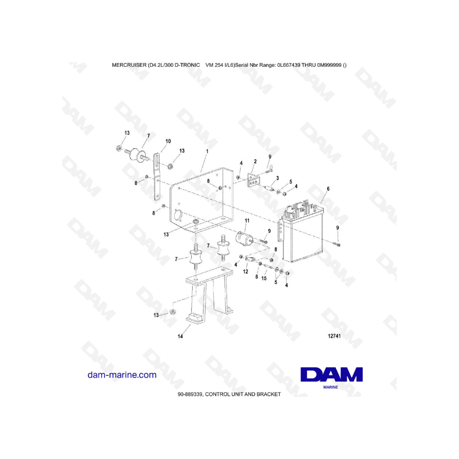 Mercruiser D4.2 - 300D - TRONIC  - CONTROL UNIT AND BRACKET