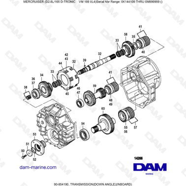 Mercruiser D2.8L D-TRONIC - TRANSMISSION(DOWN ANGLE)(INBOARD)