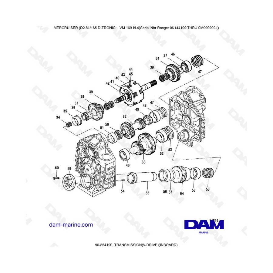 Mercruiser D2.8L D-TRONIC - TRANSMISIÓN (V-DRIVE) (INTRABORDA)