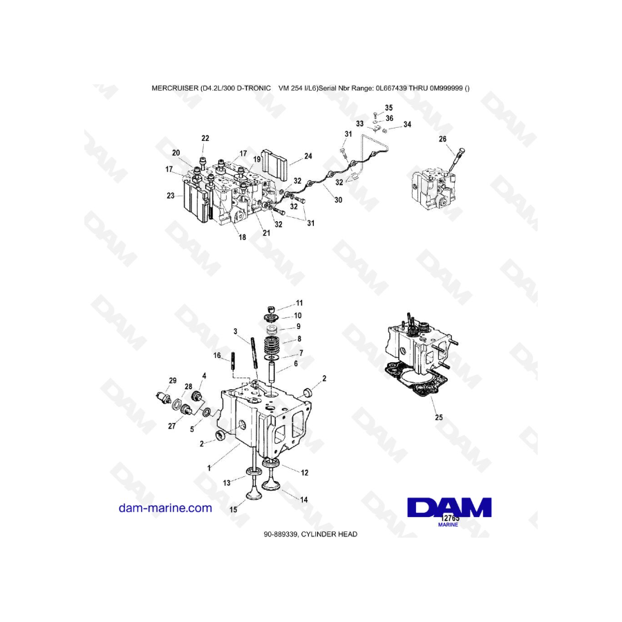 Mercruiser D4.2 - 300D - TRONIC - CYLINDER HEAD