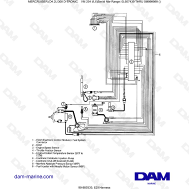 Mercruiser D4.2 - 300D - TRONIC - EDI Harness
