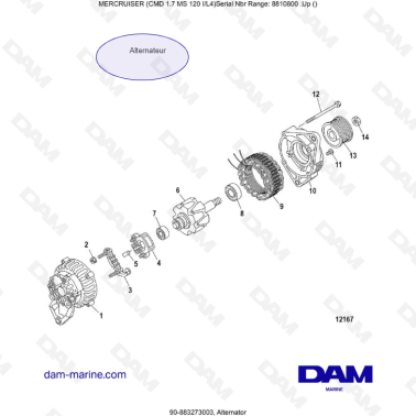 Mercruiser CMD 1.7L MS - Alternator