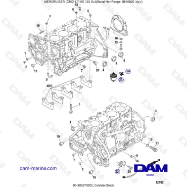 Mercruiser CMD 1.7L MS - Cylinder Block