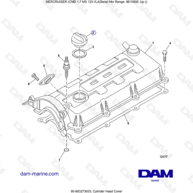 Mercruiser CMD 1.7L MS - Cylinder Head Cover