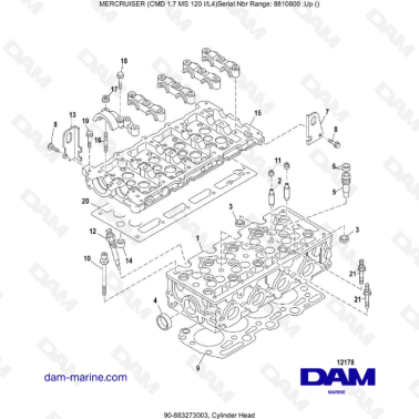 Mercruiser CMD 1.7L MS - Cylinder Head