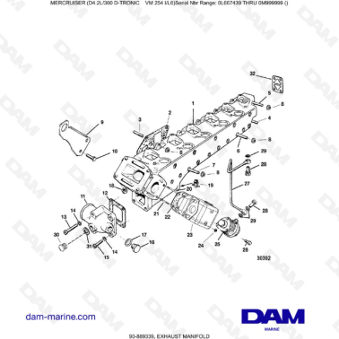 Mercruiser D4.2 - 300D - TRONIC - EXHAUST MANIFOLD