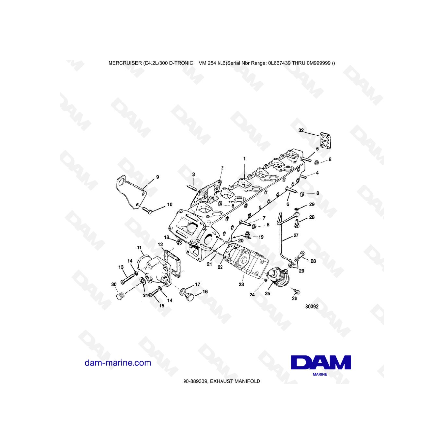 Mercruiser D4.2 - 300D - TRONIC - EXHAUST MANIFOLD
