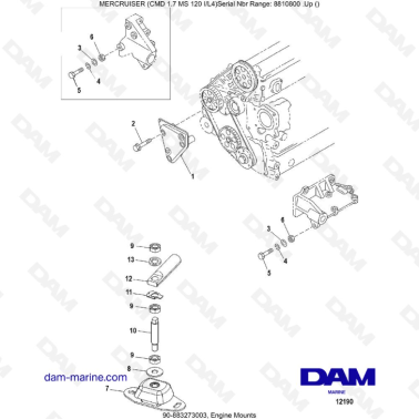 Mercruiser CMD 1.7L MS - Engine Mounts