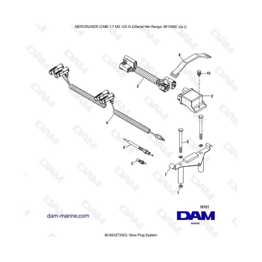 Mercruiser CMD 1.7L MS - Glow Plug System