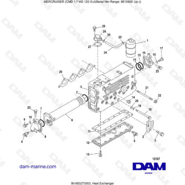 Mercruiser CMD 1.7L MS - Heat Exchanger