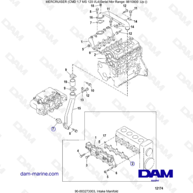 Mercruiser CMD 1.7L MS - Intake Manifold