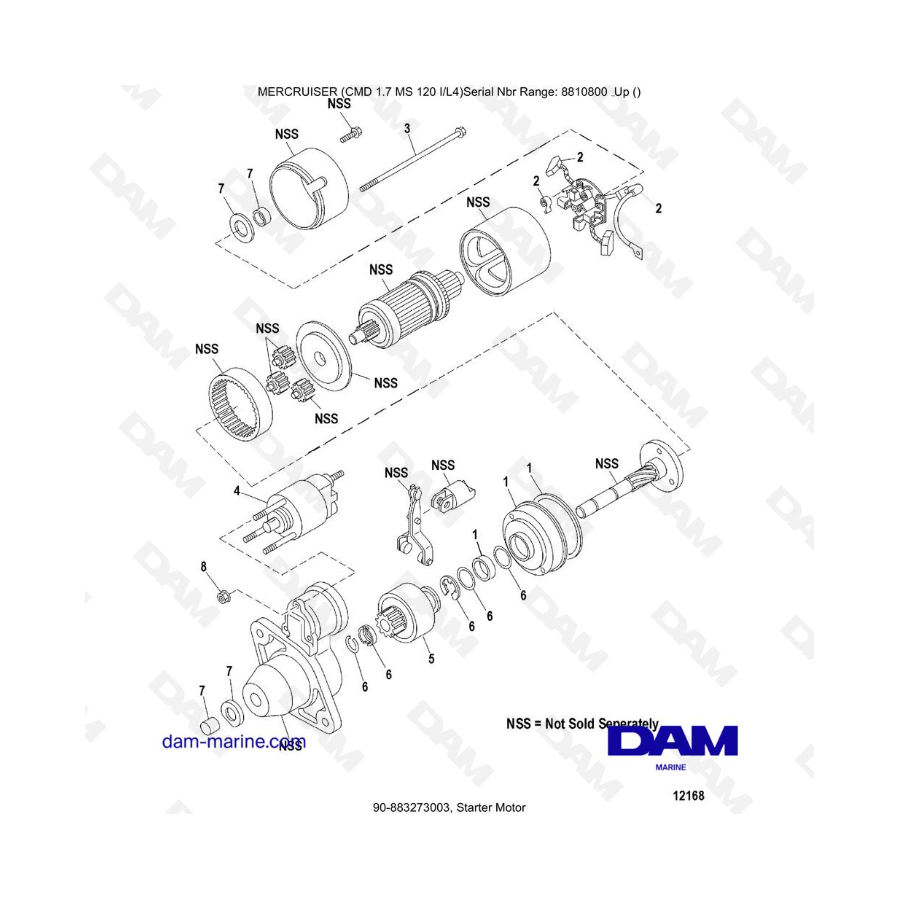 Mercruiser CMD 1.7 MS 120 - Starter Motor Mercruiser CMD 1.7 MS 120 - Starter Motor
