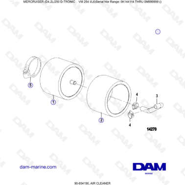 Mercruiser D4.2L 250 D-TRONIC - Air cleaner