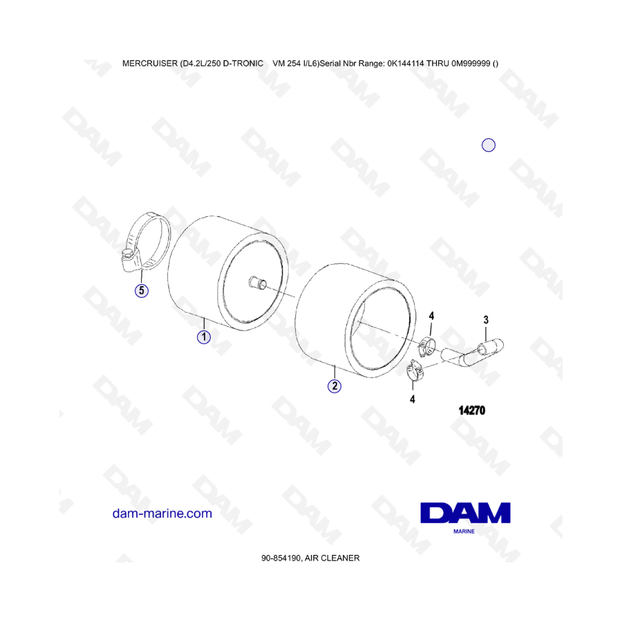 Mercruiser D4.2L 250 D-TRONIC - Air cleaner