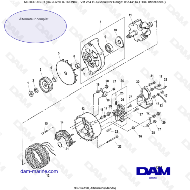 Mercruiser D4.2L 250 D-TRONIC - Alternator(Mando)