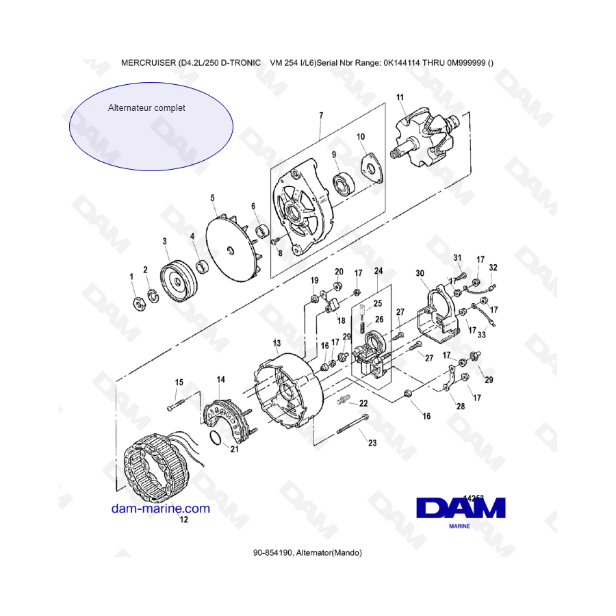 Mercruiser D4.2L 250 D-TRONIC - Alternator(Mando)