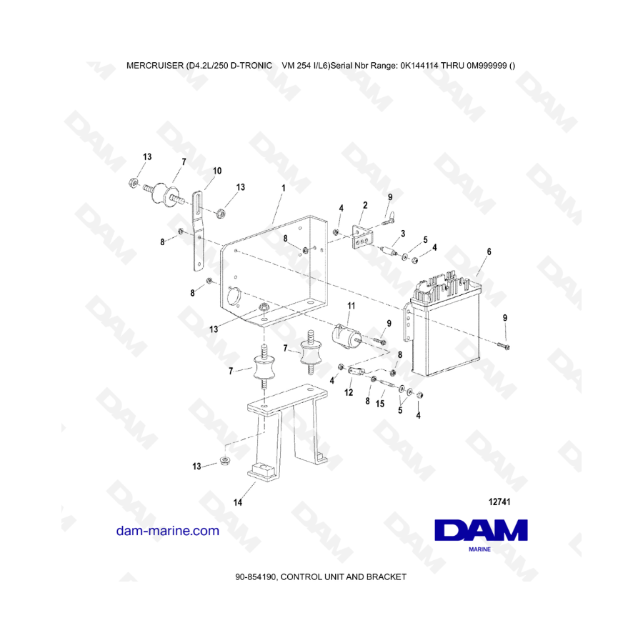 Mercruiser D4.2L 250 D-TRONIC - CONTROL UNIT AND BRACKET