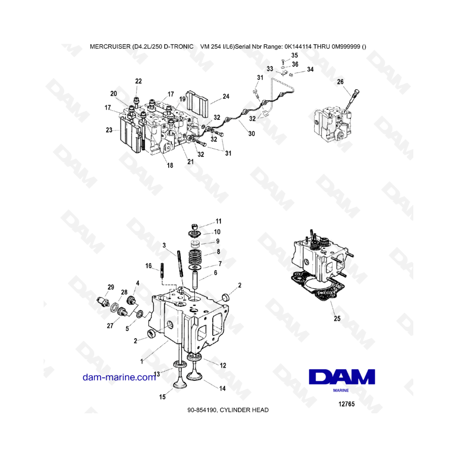 Mercruiser D4.2L 250 D-TRONIC - CYLINDER HEAD