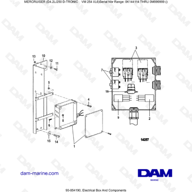 Mercruiser D4.2L 250 D-TRONIC - Electrical Box And Components