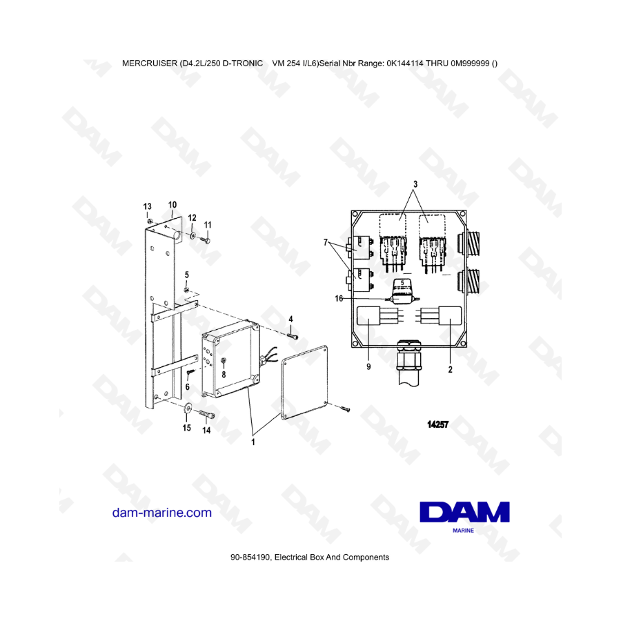 Mercruiser D4.2L 250 D-TRONIC - Electrical Box And Components