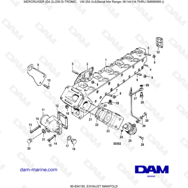 Mercruiser D4.2L 250 D-TRONIC - EXHAUST MANIFOLD