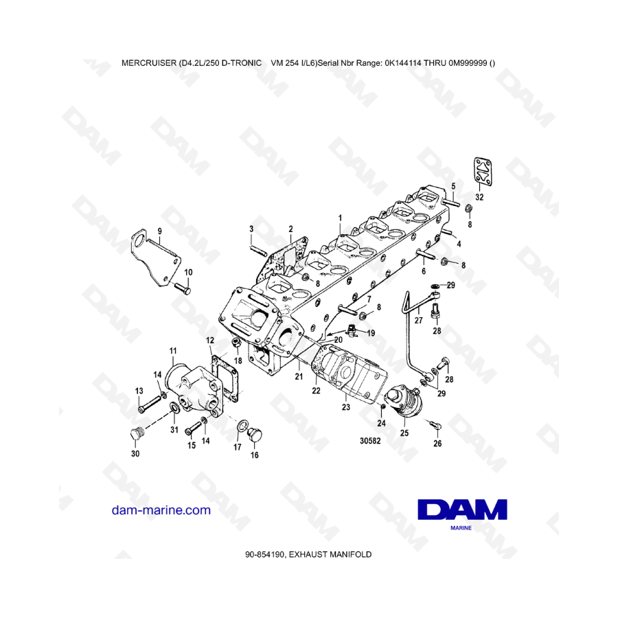 Mercruiser D4.2L 250 D-TRONIC - COLECTOR DE ESCAPE