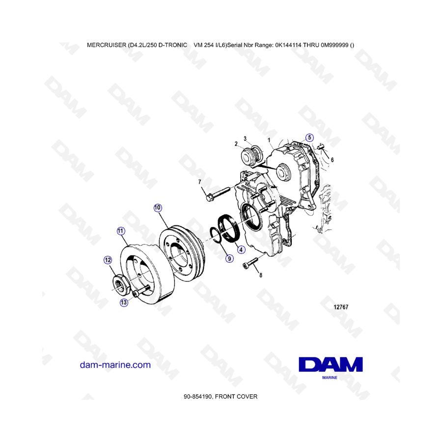 Mercruiser D4.2L 250 D-Tronic - FRONT COVER