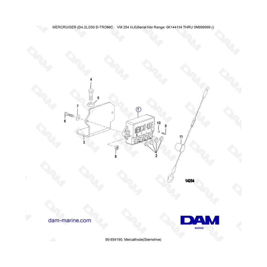 Mercruiser D4.2L 250 D-TRONIC - Mercathode(Sterndrive)