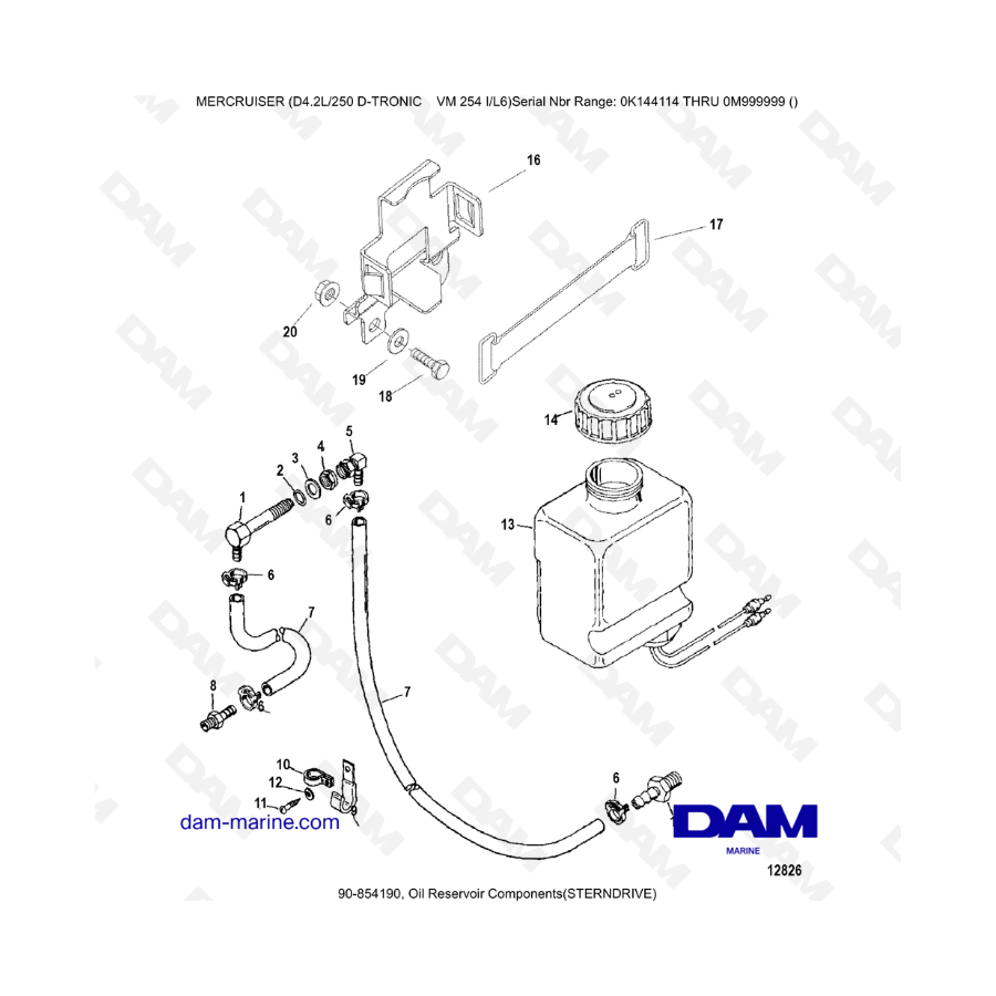 Mercruiser D4.2L 250 D-TRONIC - Oil Reservoir Components(STERNDRIVE)