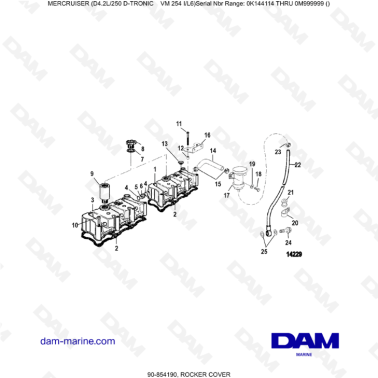 Mercruiser D4.2L 250 D-TRONIC - ROCKER COVER