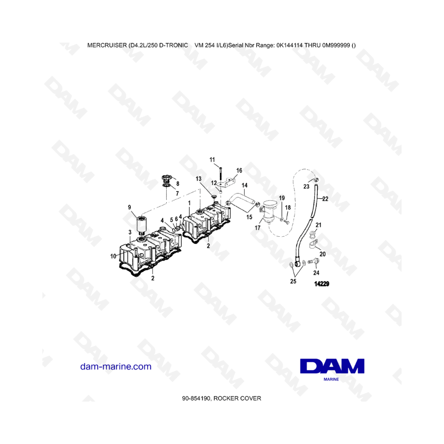 Mercruiser D4.2L 250 D-TRONIC - ROCKER COVER