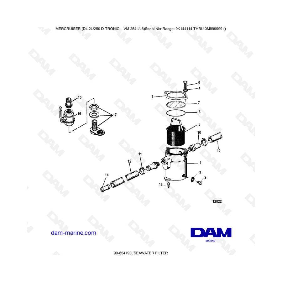 Mercruiser D4.2L 250 D-TRONIC - SEAWATER FILTER