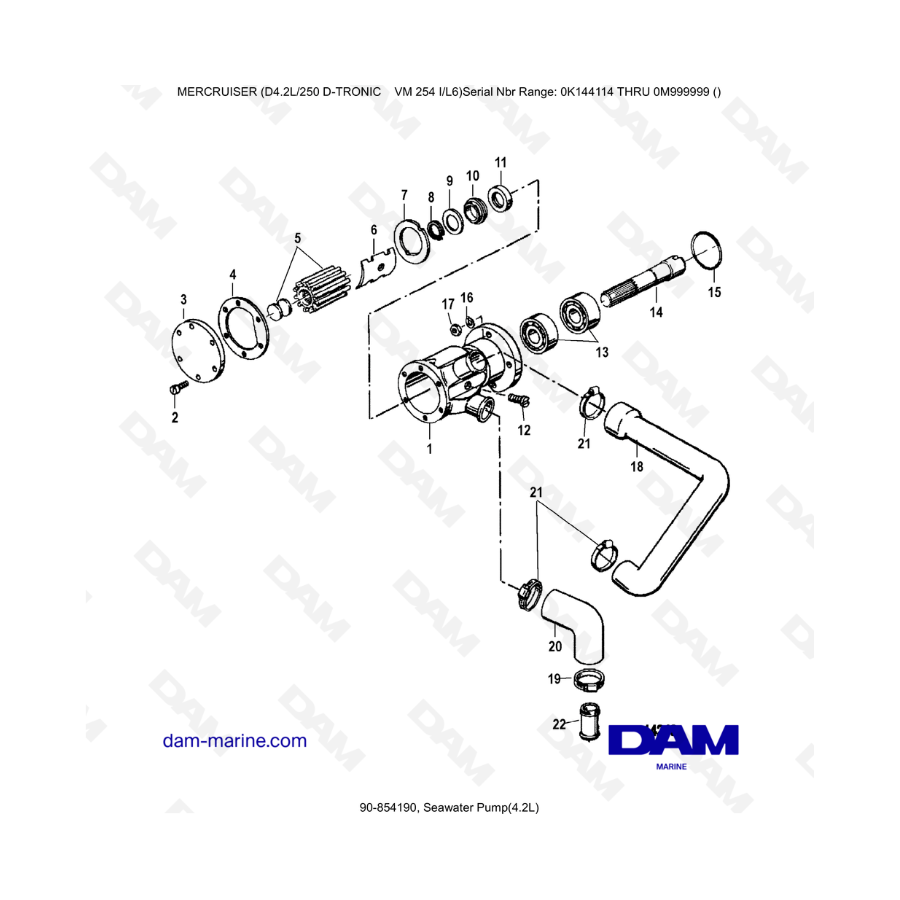 Mercruiser D4.2L 250 D-TRONIC - Seawater Pump(4.2L)