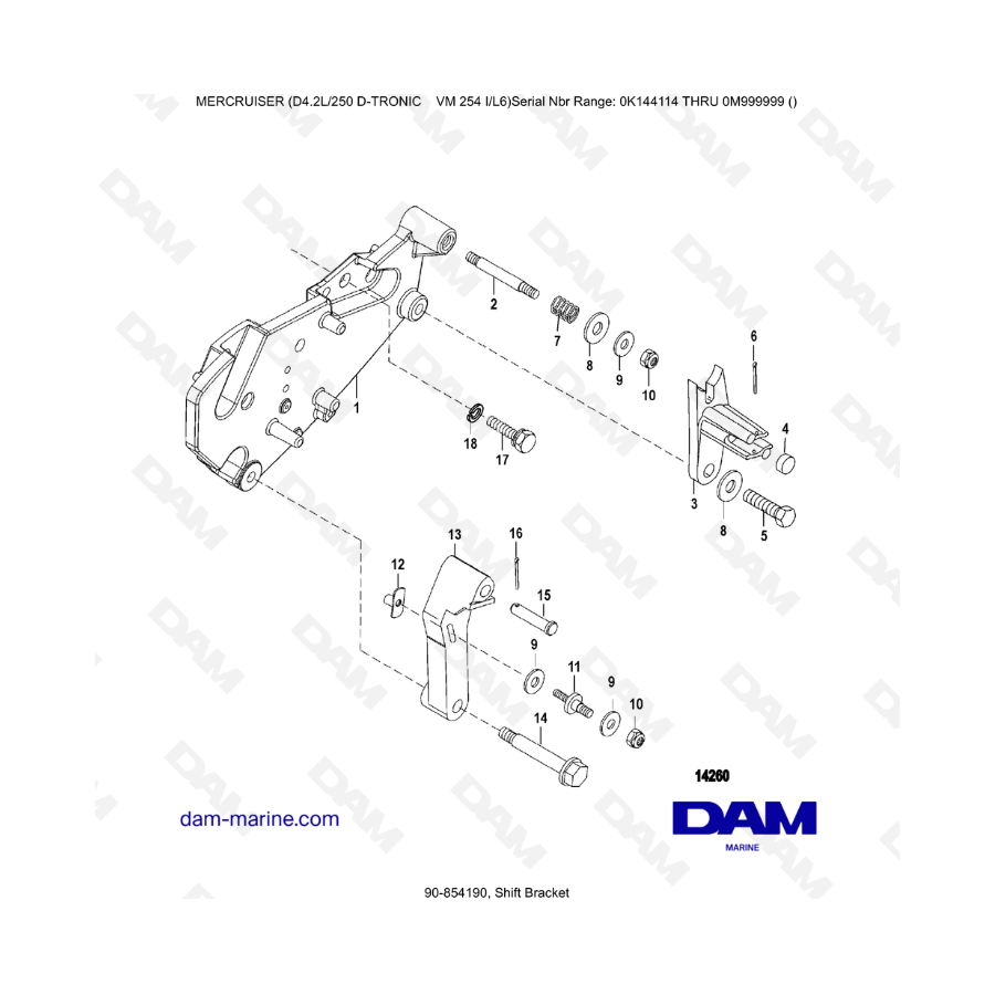 Mercruiser D4.2L 250 D-TRONIC - Shift Bracket