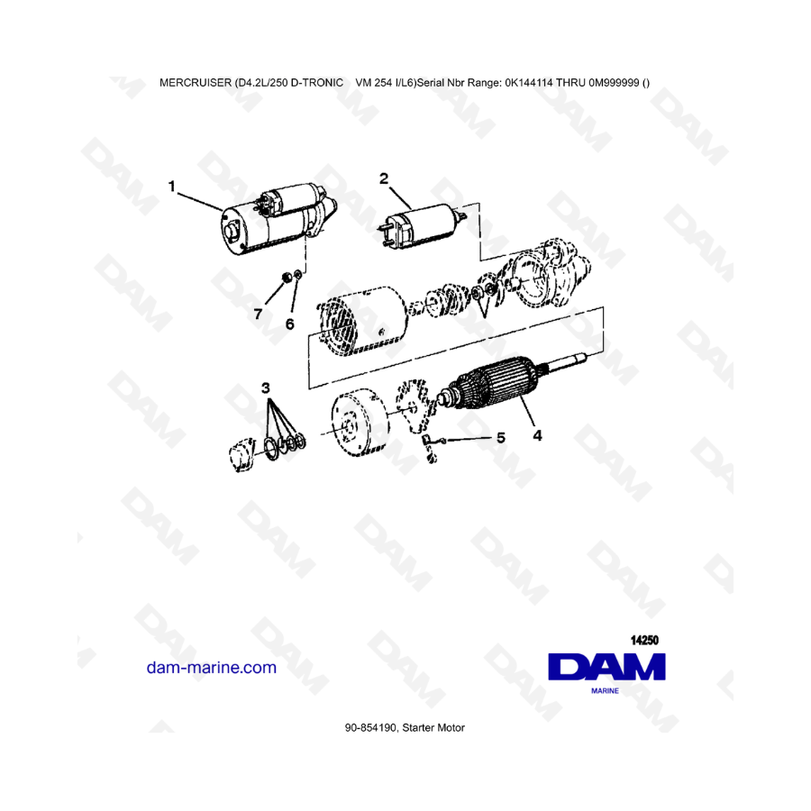 Mercruiser D4.2L 250 D-TRONIC - Starter Motor