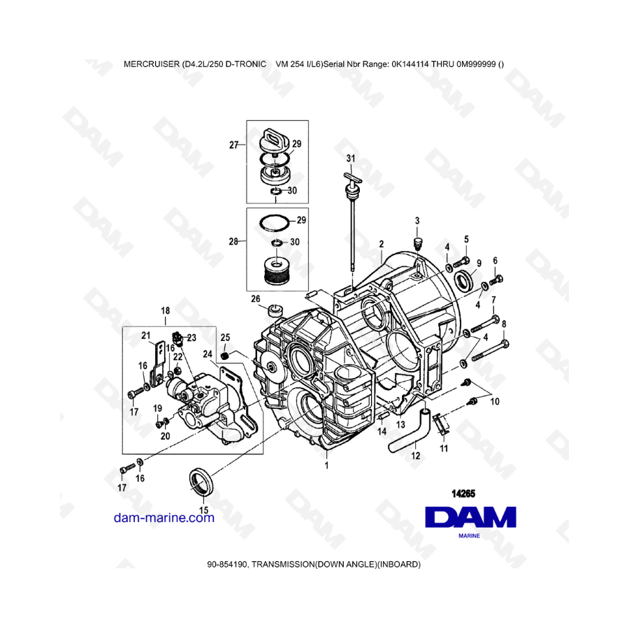 Mercruiser D4.2L 250 D-TRONIC - TRANSMISSION(DOWN ANGLE)(INBOARD)