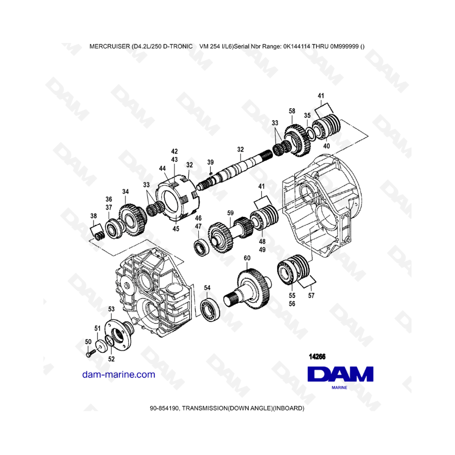 Mercruiser D4.2L 250 D-TRONIC - TRANSMISSION(DOWN ANGLE)(INBOARD) Mercruiser D4.2L 250 D-TRONIC - TRANSMISSION(DOWN ANGLE)(INBOARD)