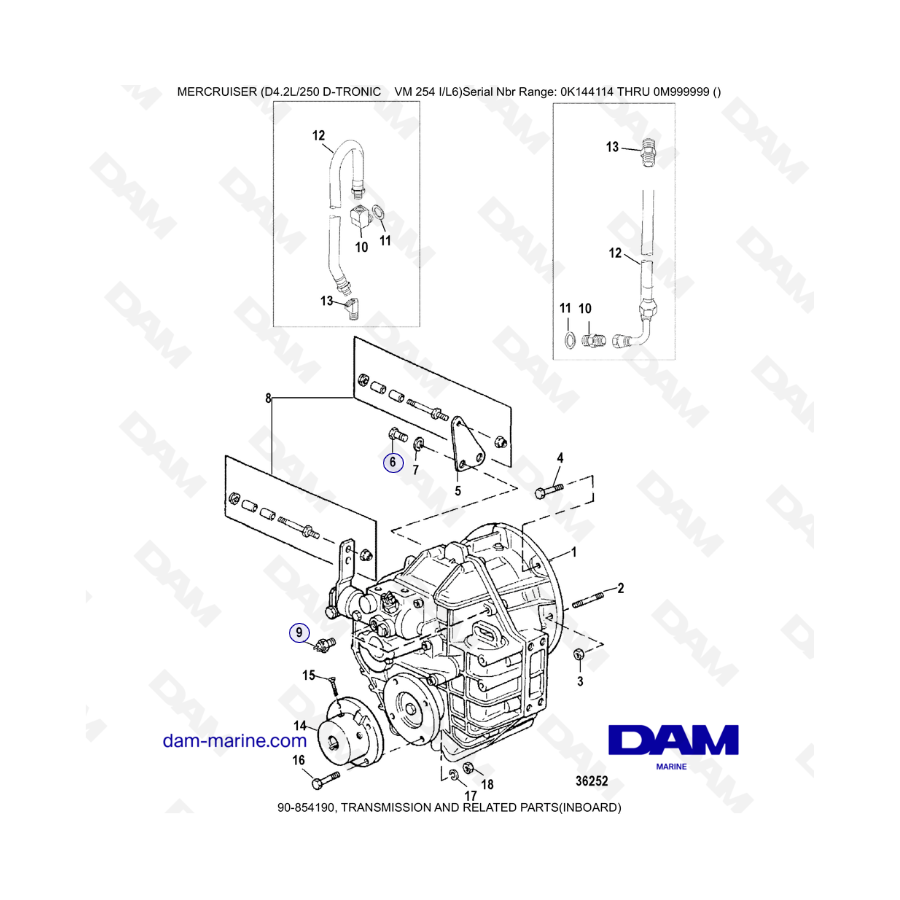 Mercruiser D4.2L 250 D-TRONIC - TRANSMISSION AND RELATED PARTS(INBOARD)