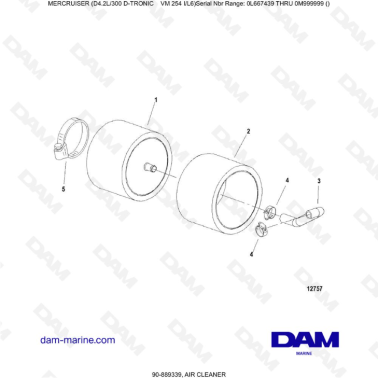 Mercruiser D4.2L 300 D-TRONIC - AIR CLEANER