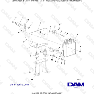 Mercruiser D4.2L 300 D-TRONIC - CONTROL UNIT AND BRACKET