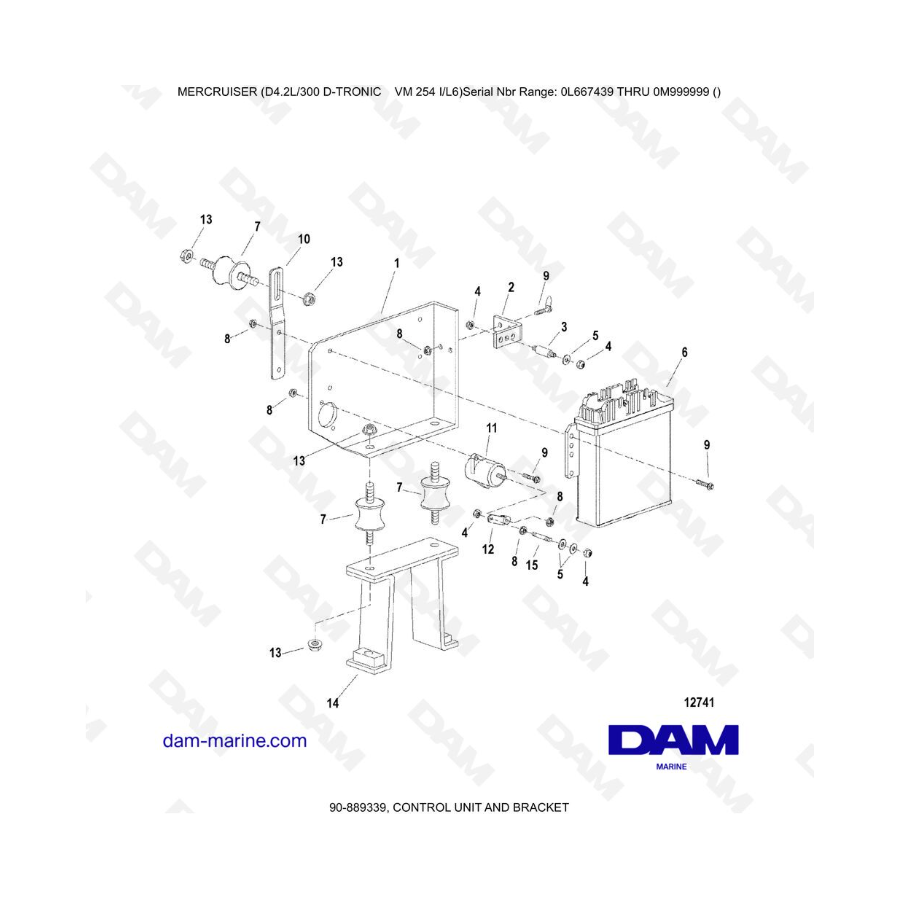 Mercruiser D4.2L 300 D-TRONIC - UNIDAD DE CONTROL Y SOPORTE