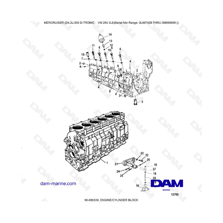 Mercruiser D4.2L 300 D-TRONIC - MOTOR/BLOQUE DE CILINDROS