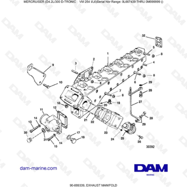 Mercruiser D4.2L 300 D-TRONIC - EXHAUST MANIFOLD