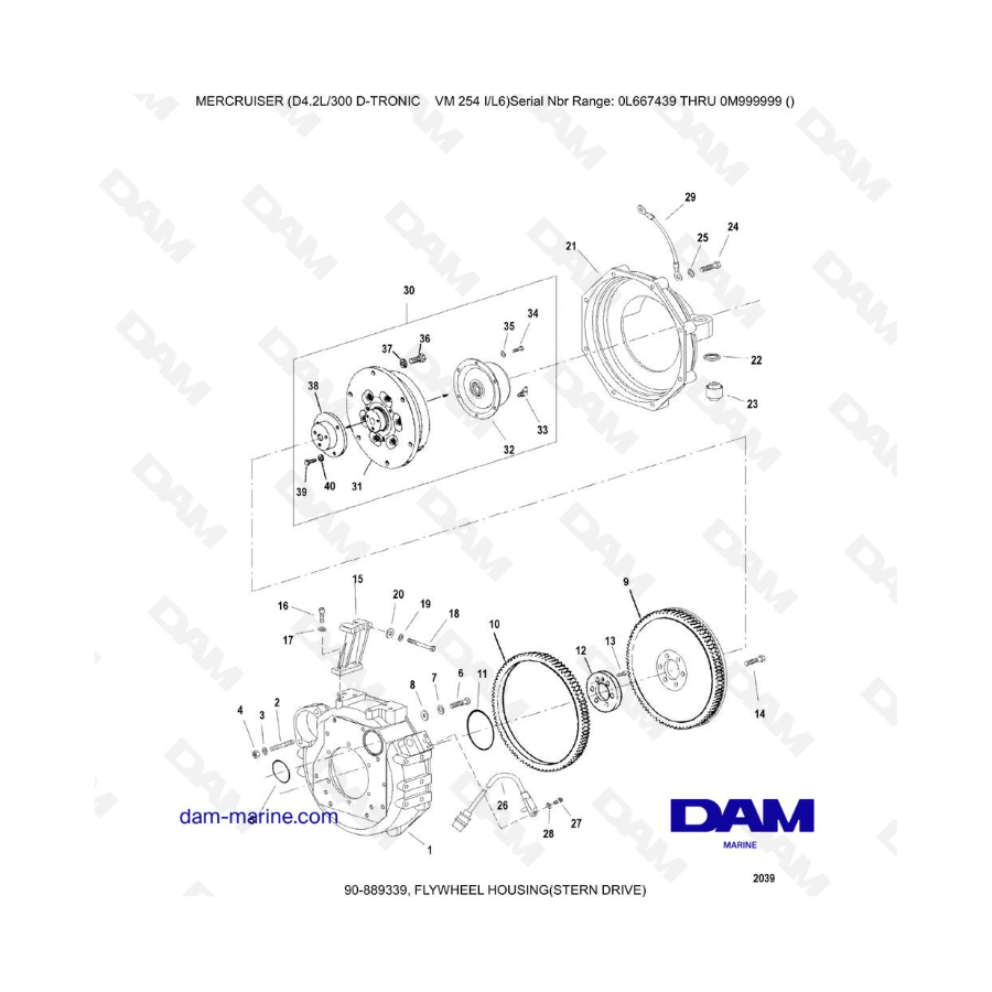 Mercruiser D4.2L 300 D-TRONIC - CAJA DEL VOLANTE (TRACCIÓN DE POPA)
