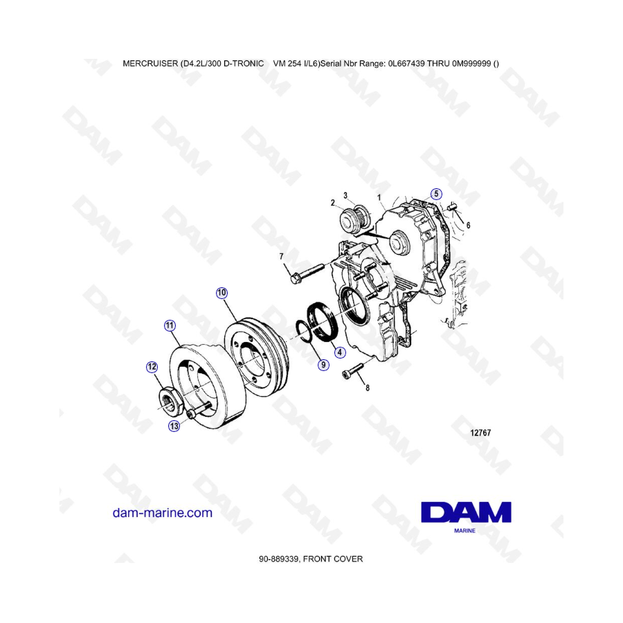 Mercruiser D4.2L 300 D-TRONIC - CUBIERTA FRONTAL