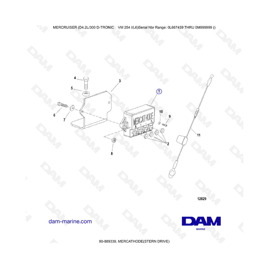 Mercruiser D4.2L 300 D-TRONIC - MERCATHODE (TRANSMISIÓN EN POPA)