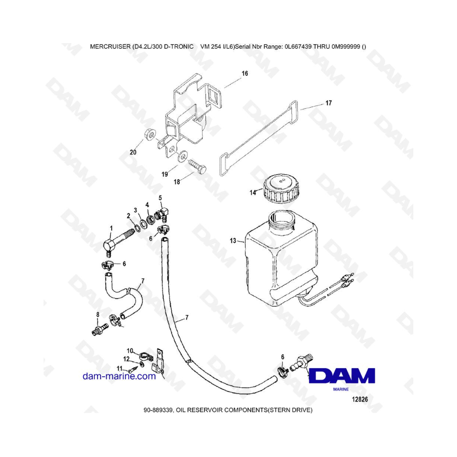 Mercruiser D4.2L 300 D-TRONIC - COMPONENTES DEL DEPÓSITO DE ACEITE (TRANSMISIÓN DE COLA)
