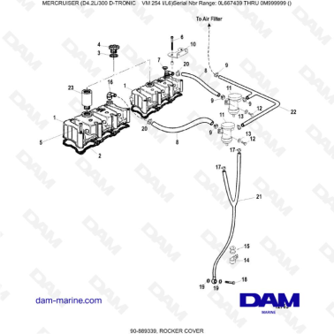 Mercruiser D4.2L 300 D-TRONIC - ROCKER COVER